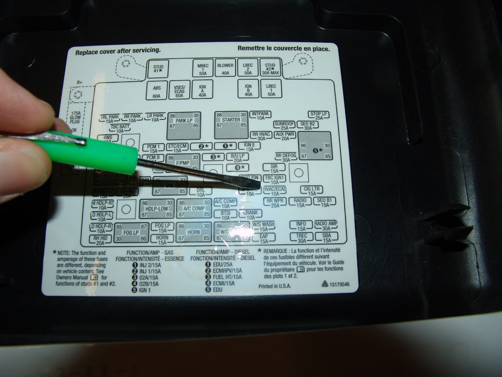 2001 Chrysler town country radio fuse